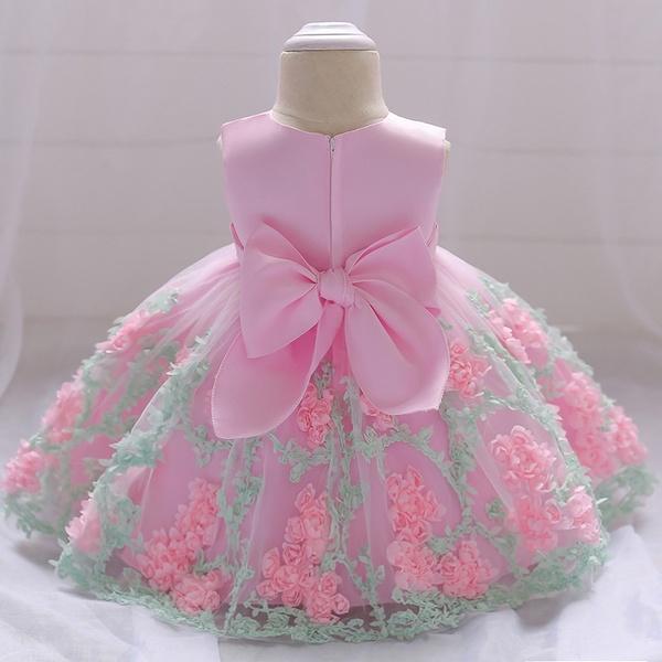 Girls Toddler 3D Flowers Birthday Party Wedding Dresses - MomyMall