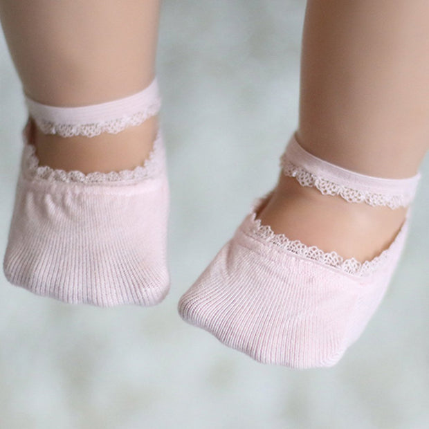 Cute Lace Design Socks for Baby - MomyMall 3-6Months / Pink