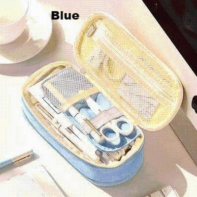 Block Color Stationery Case - MomyMall Blue