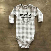 3PCS “CUTEST CRITTER IN THE FOREST” Letter Printed Romper With Animal Printed Pants Baby Set - MomyMall