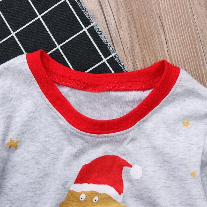 Jungen Mädchen Weihnachts-Langarm-Weihnachtsmann-Pyjama, 2-teiliges Set