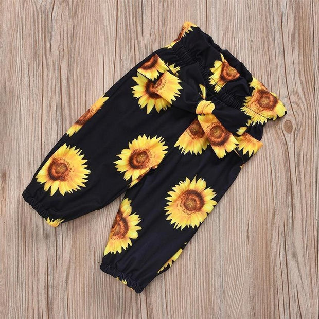 3-teiliges Langarm-Baby-Set mit Sonnenblumen-Aufdruck