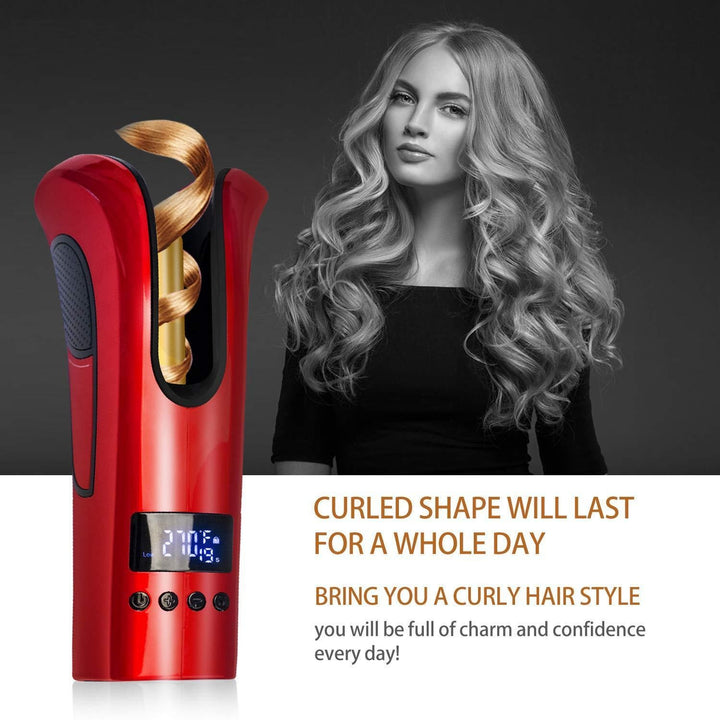 Automatic Hair Curler Spin Curl 1" Ceramic Auto Curling Iron Machine Temperature Time Spiral 360° Rotating