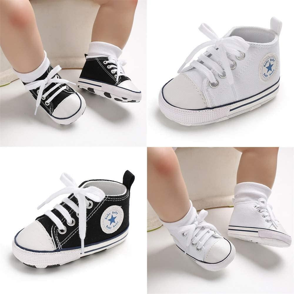 Baby Boys Girls Star High Top Sneaker Soft Anti-Slip First Walkers Denim Shoes - MomyMall