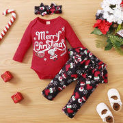 3PCS Merry Christmas Printed Baby Set - MomyMall