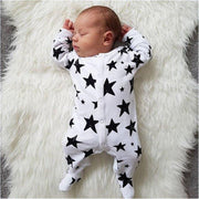 Lovely Stars Printed Baby Jumpsuit - MomyMall White / 0-3 Months