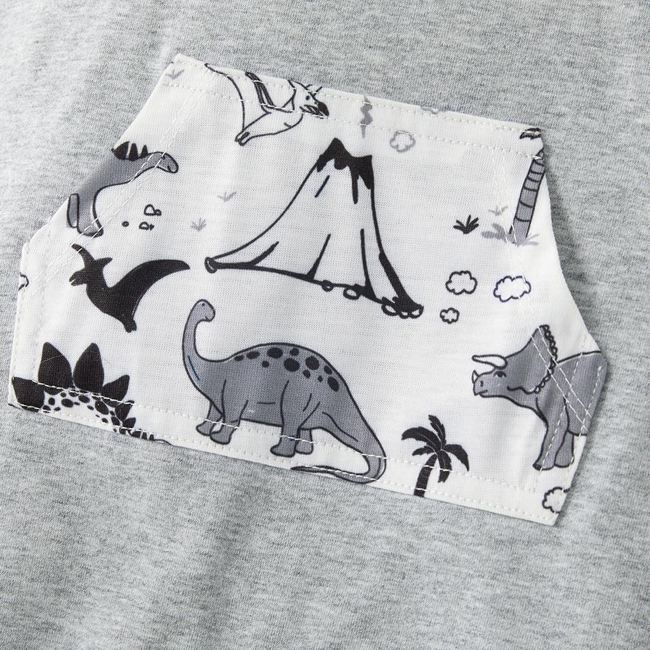 Lovely Little Brother Dinosaur Printed Hoodie Baby Romper