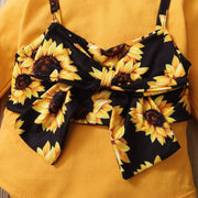 3PCS Sunflower Printed Long-sleeve Baby Set - MomyMall