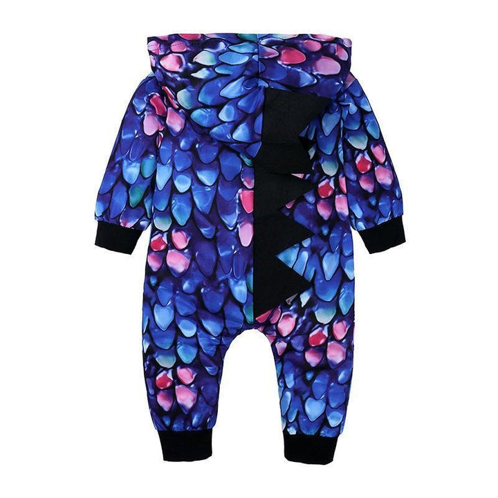 Cool Dinosaur Style Printed Hoodie Baby Jumpsuit - MomyMall