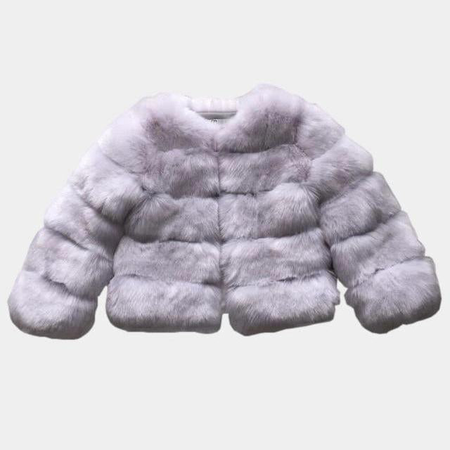 Faux Fur Bubble Coat - Short Style