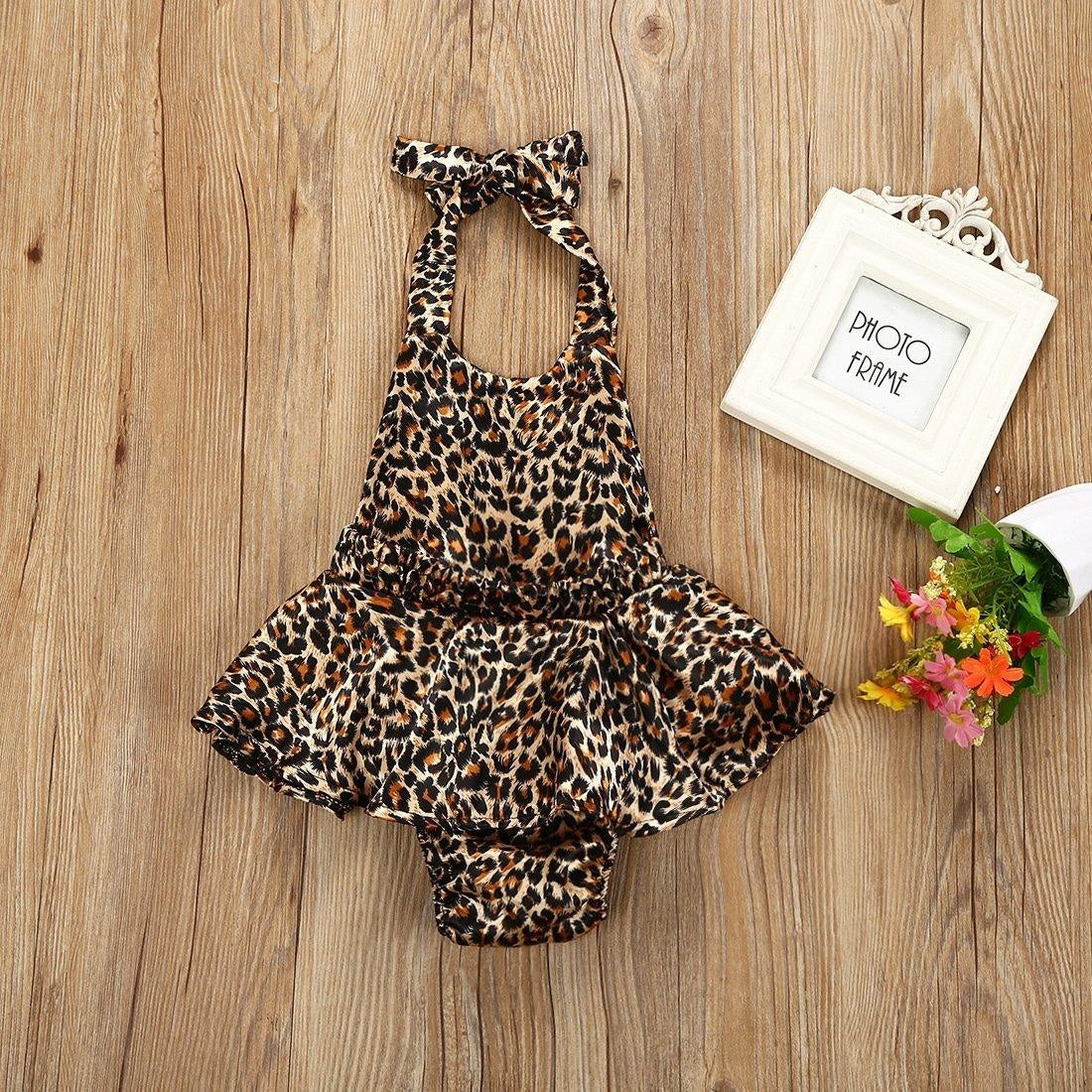 Cute Sleeveless Full Leopard Printed Baby Romper - MomyMall