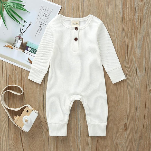 Lovely Solid Color Baby Jumpsuit - MomyMall White / 0-3 Months