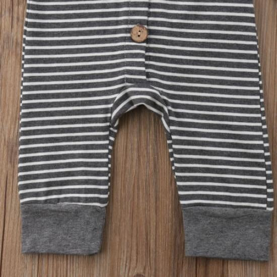 Lovely Striped Printed Long Sleeve Baby Boy Girl Jumpsuit