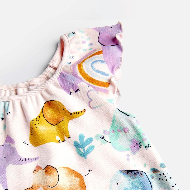 Lovely Watercolour Elephant Design Baby Romper