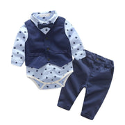 Autumn Gentleman Suit Baby Boy Set 2 Pcs Formal Wear - MomyMall blue / 3-6 Months