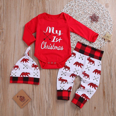 3-teiliges Baby-Set „My 1st Christmas Bear“ mit Aufdruck