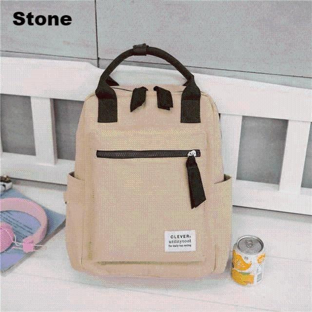 Sylvia Canvas Backpack - MomyMall Stone