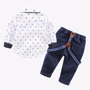 Strap Set Cotton Handsome Gentleman Baby Boy 2 Pcs Formal Suits - MomyMall