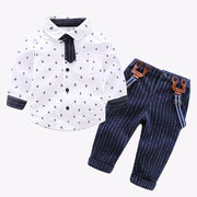 Strap Set Cotton Handsome Gentleman Baby Boy 2 Pcs Formal Suits - MomyMall White / 1-2 Years