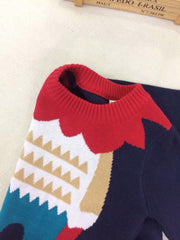 Kids Boy Girl Sweater Spring Autumn Christmas Lion Collar Knitwear - MomyMall