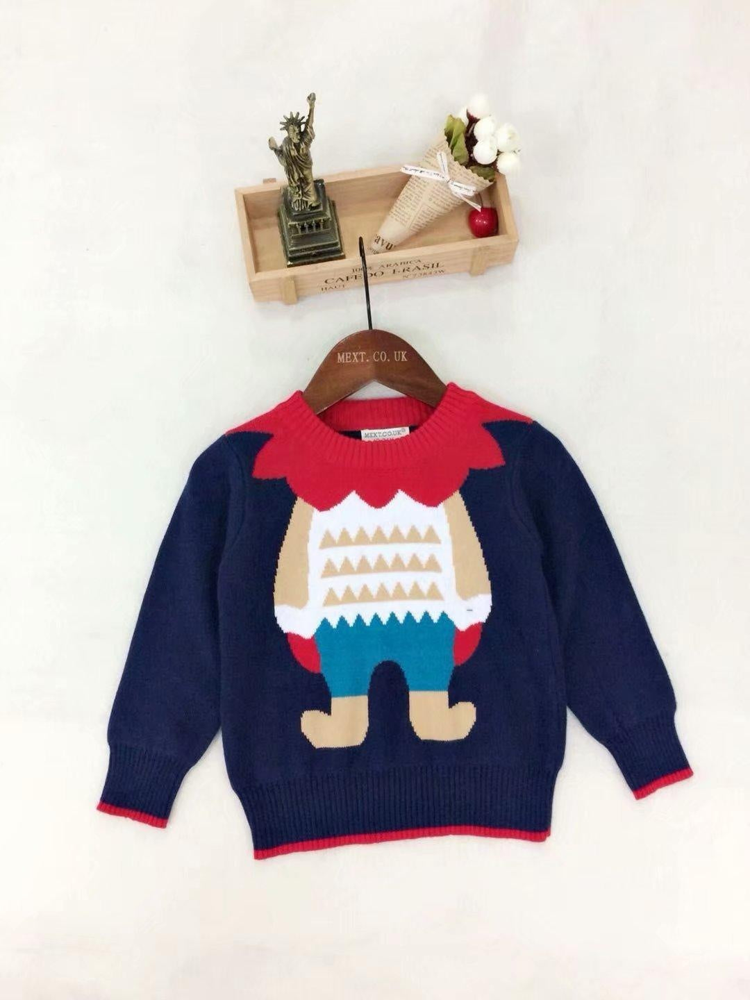 Kids Boy Girl Sweater Spring Autumn Christmas Lion Collar Knitwear - MomyMall