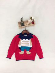 Kids Boy Girl Sweater Spring Autumn Christmas Lion Collar Knitwear - MomyMall