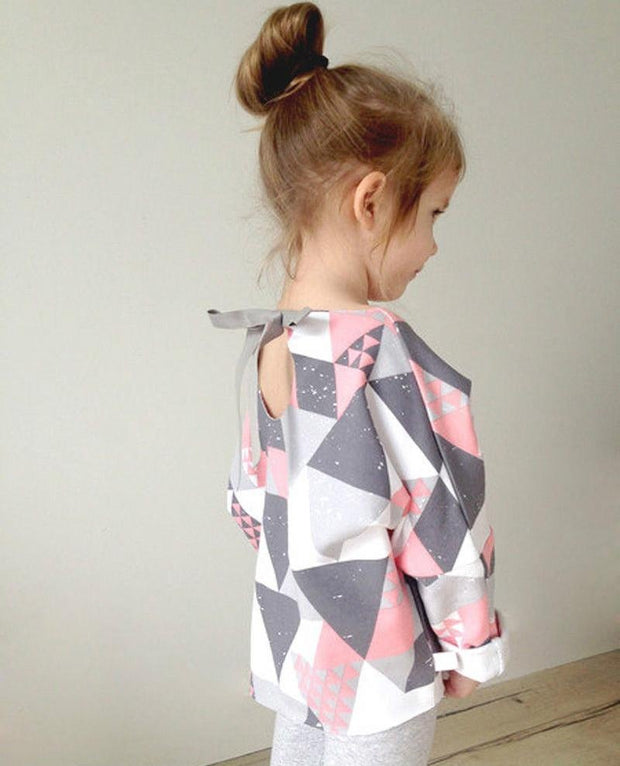 Parent Child Geometric Printing Mother Daughter Long Sleeve Dress - MomyMall
