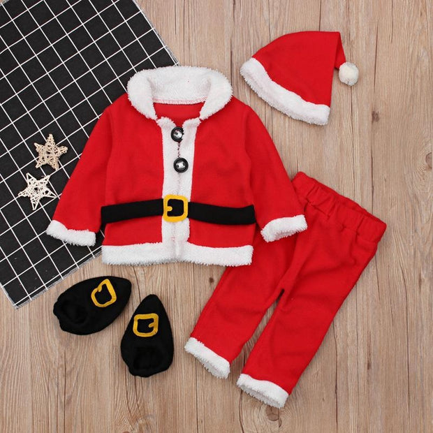 Kids Baby Boy Girl Christmas Elderly Cosplay Suits 4 Pcs