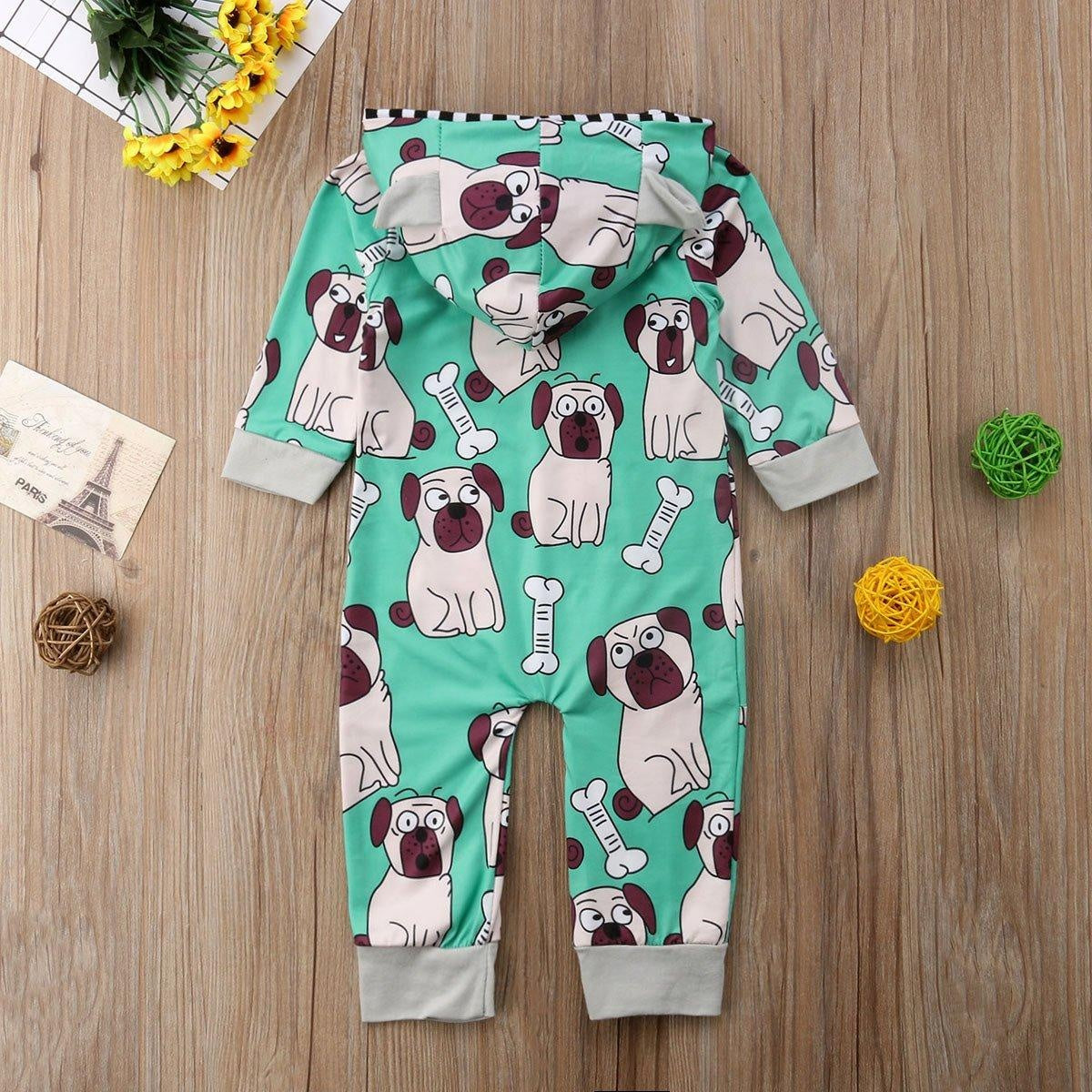 Baby New Fashion Doggie Creeper Zipper Jumpsuit Romper - MomyMall