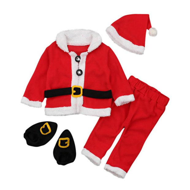 Kids Baby Boy Girl Christmas Elderly Cosplay Suits 4 Pcs