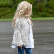 Spring Kids Girl Jacket Long-sleeved Tuxedo Knitted Sweater Coats - MomyMall