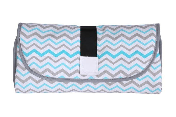 Baby Polyester Convenient Diaper Changing Pad Waterproof Nursing Bag - MomyMall Green grey wave