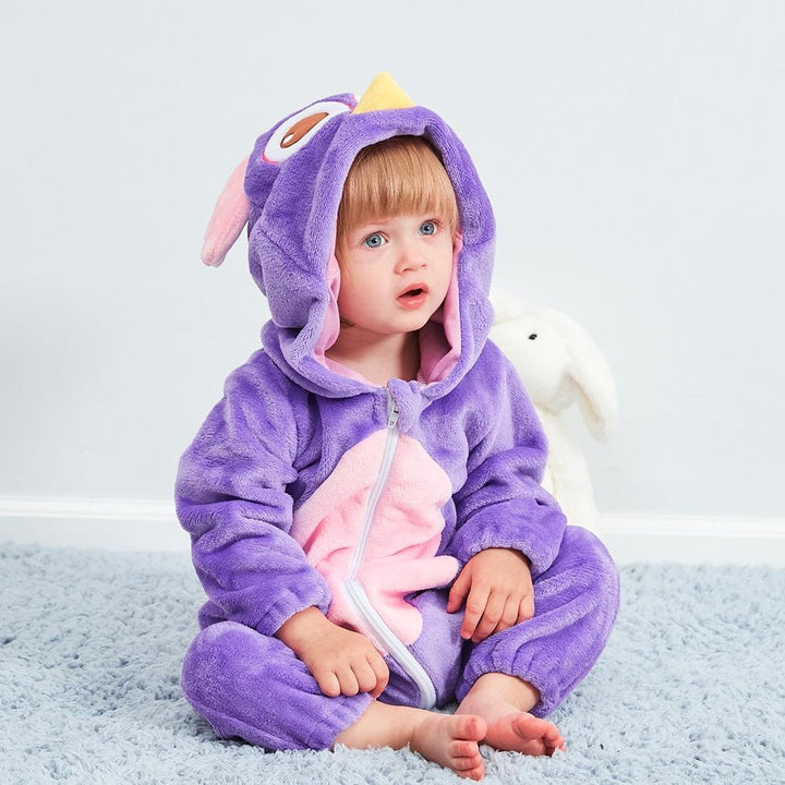 Baby Girl Animal Romper Warm Winter Pajamas - MomyMall