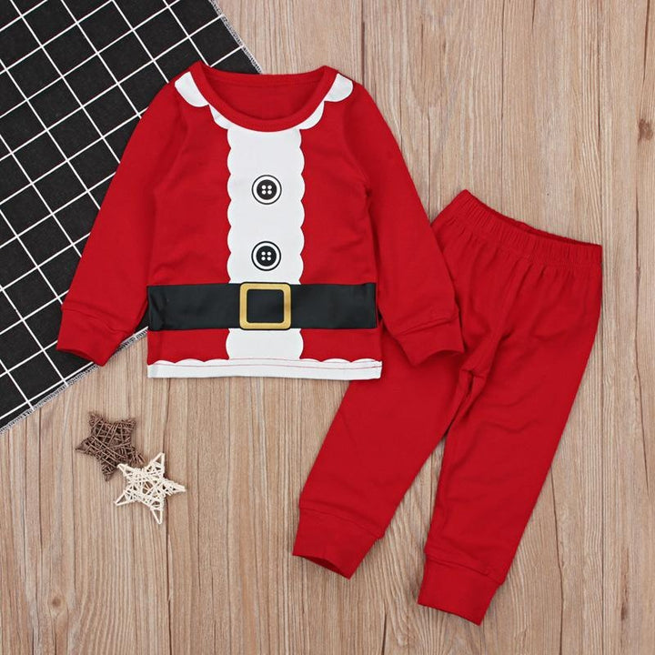 Baby Boy Girl Spring Autumn Christmas Long-sleeved Top Trousers 2 Pcs