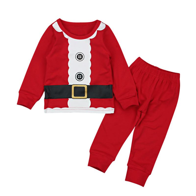 Baby Boy Girl Spring Autumn Christmas Long-sleeved Top Trousers 2 Pcs