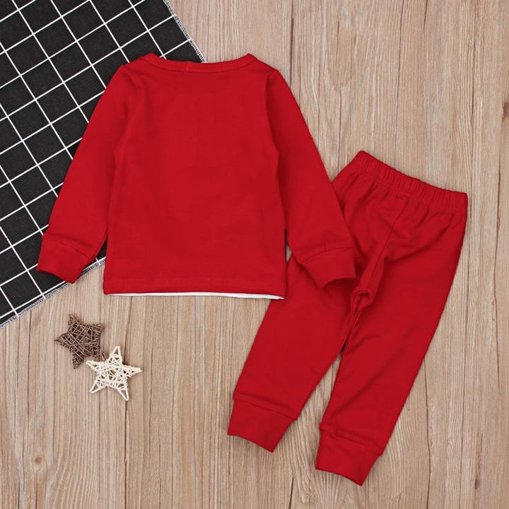 Baby Boy Girl Spring Autumn Christmas Long-sleeved Top Trousers 2 Pcs