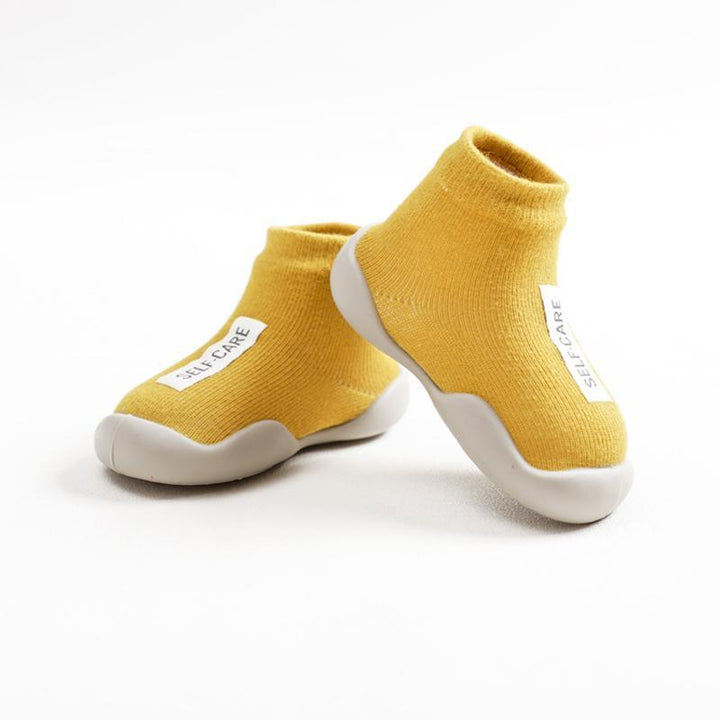 Baby Boy Girl Letter Rubber Soles Indoor Sock Shoes - MomyMall