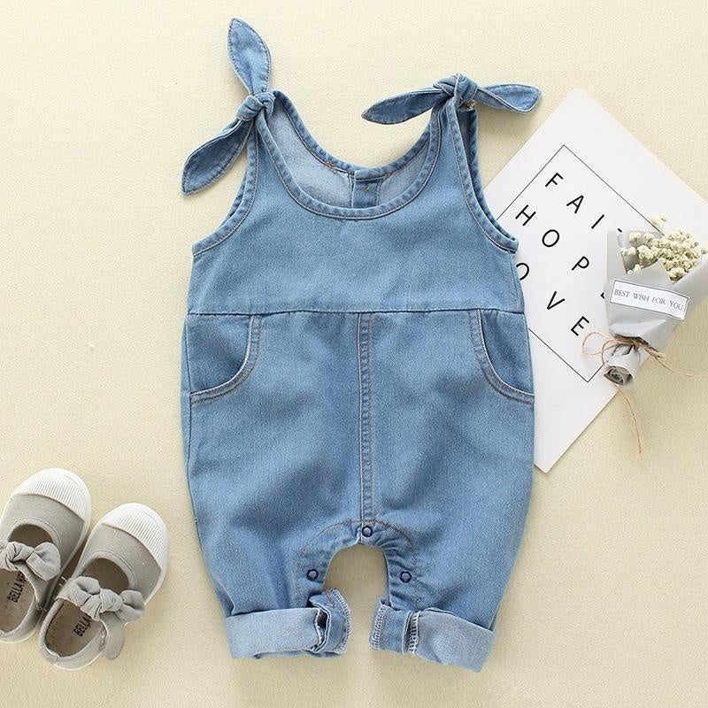 Baby/Toddler's Denim Suspender Jumpsuit - MomyMall