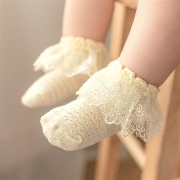Baby Girl Lace Ruffle Socks - MomyMall 6-12Months / Yellow