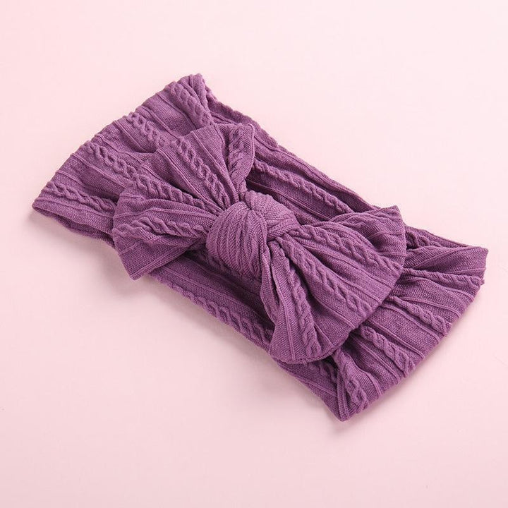 Baby Girl's Bowknot Decor Headband - MomyMall Purple