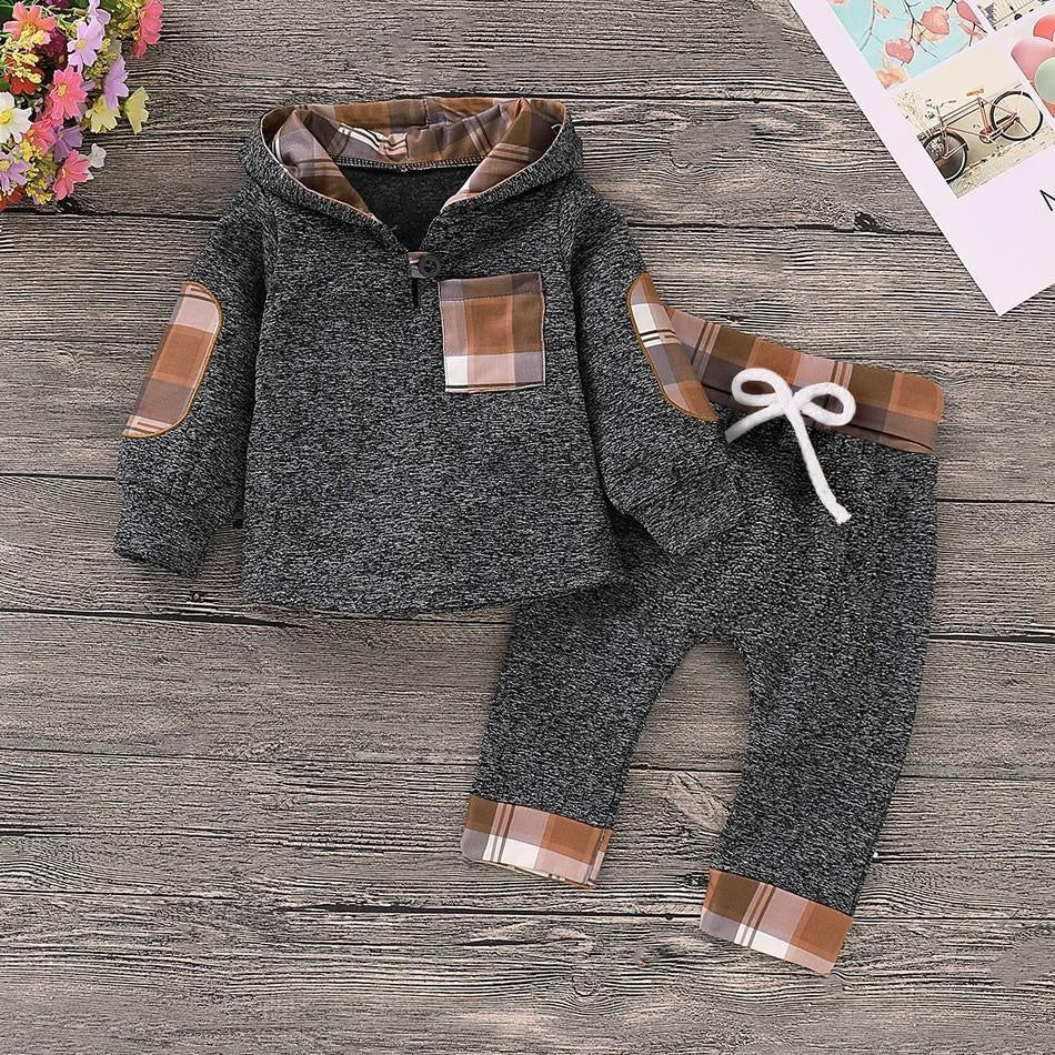 Casual Plaid Hoodie and Pant Set - MomyMall