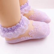 Baby Girl's Lace See-through Sock - MomyMall Purple