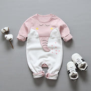 Baby Lovely Elephant Print Comfy Jumpsuit - MomyMall 0-3 Months / Pink