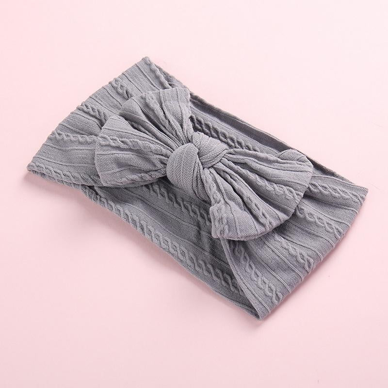 Baby Girl's Bowknot Decor Headband - MomyMall Grey