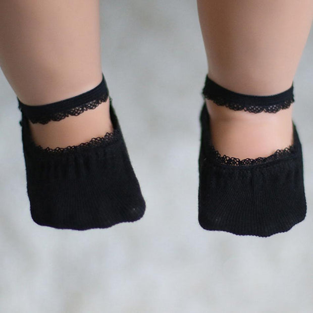 Cute Lace Design Socks for Baby - MomyMall 3-6Months / Black