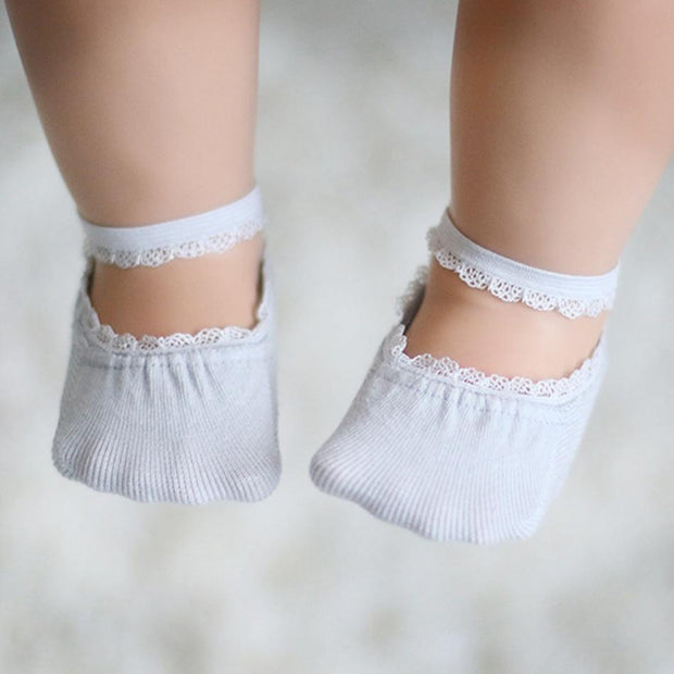 Cute Lace Design Socks for Baby - MomyMall 3-6Months / Grey
