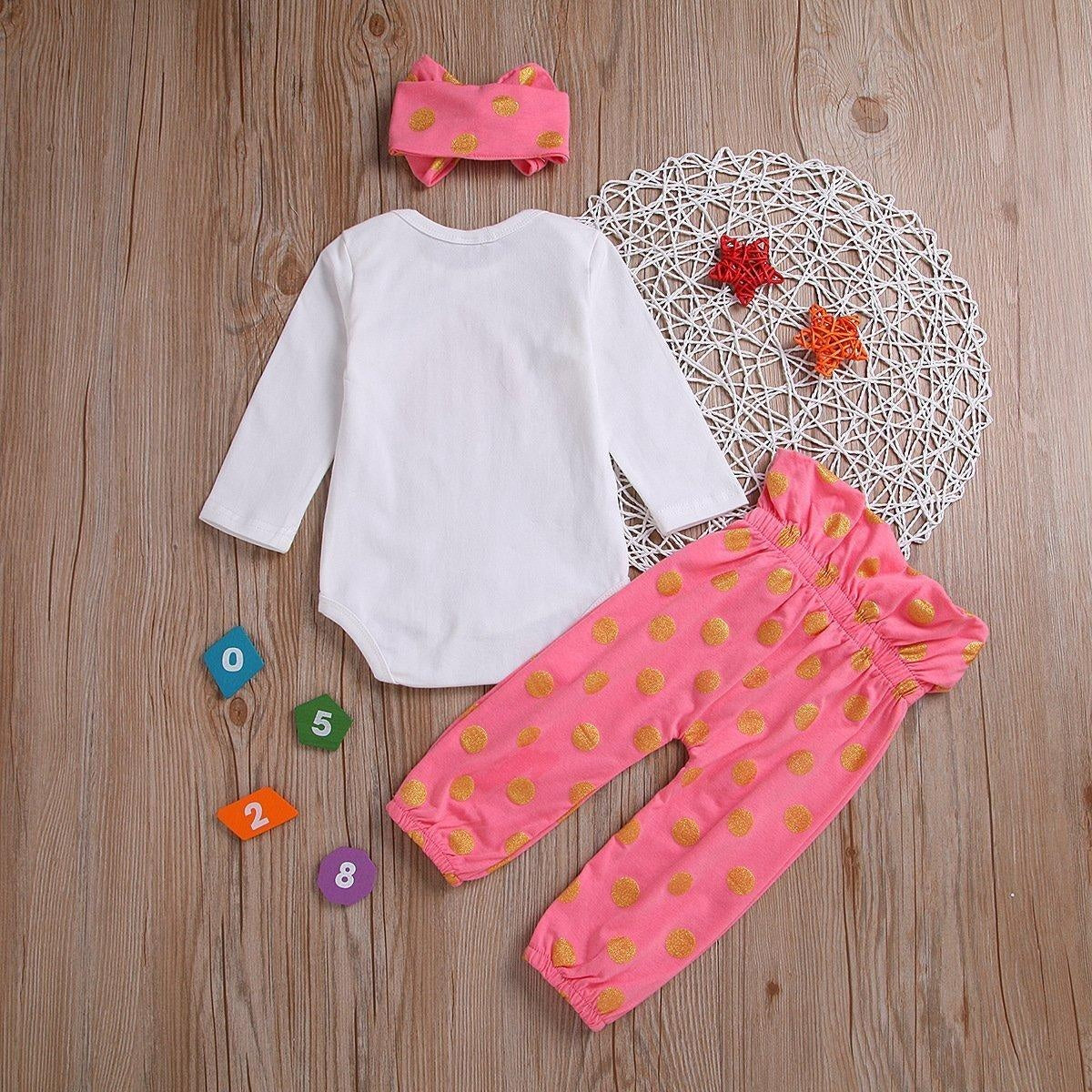 Little Elephant Print Top & Pant & Headband - MomyMall