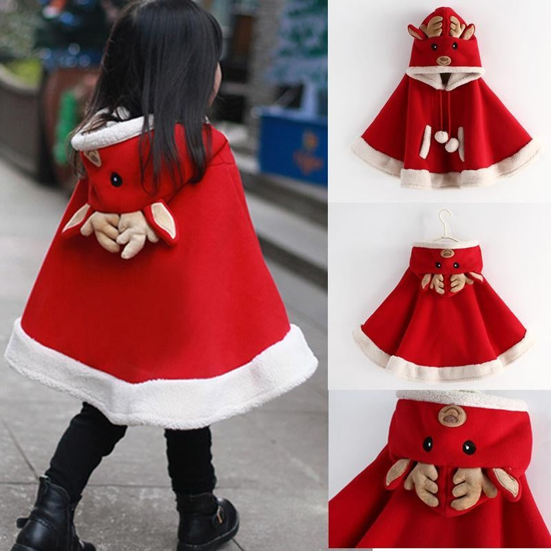 Kids Plush Cape Autumn Winter Extra Shawl Christmas Coats - MomyMall