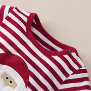 Christmas Santa Claus Printed Stripe Baby Jumpsuit - MomyMall
