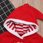 Baby Boy Girl Christmas Long Sleeve Plush Hooded Jumpsuit - MomyMall